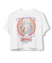 Junk Food Clothing Women's Grateful Dead Winged Skull Flea Market Crop Tee
