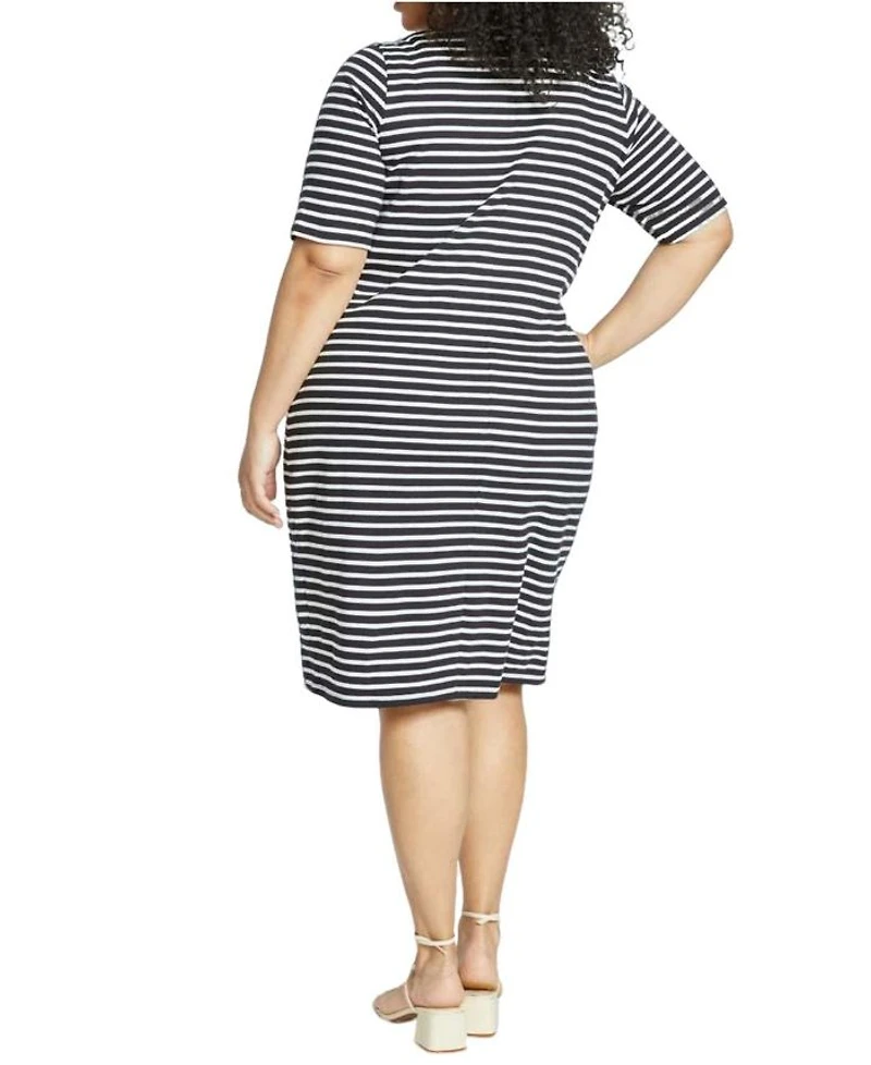 Plus Belle Breton Stripe Jersey Dress