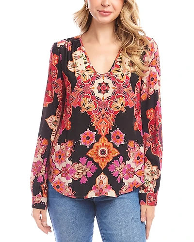 Karen Kane Printed Scoop Neck Top