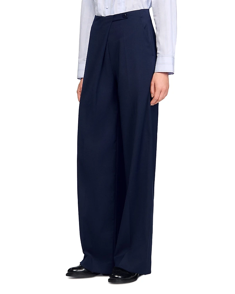 Sandro Asymmetric Straight Leg Trousers