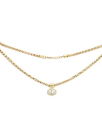 Bezel Solitaire Necklace, 16.25"