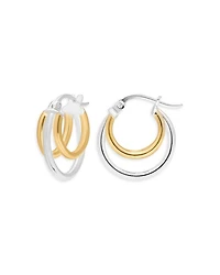 Two-Tone Triple Hoop Earrings