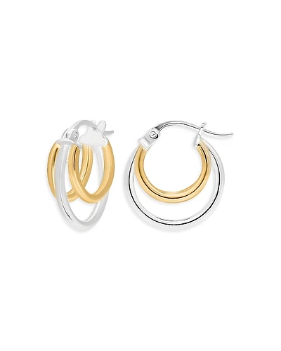 Aqua 18K Gold-Plated & Sterling Silver Two-Tone Triple Hoop Earrings - Exclusive