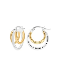 Aqua 18K Gold-Plated & Sterling Silver Two-Tone Triple Hoop Earrings - Exclusive
