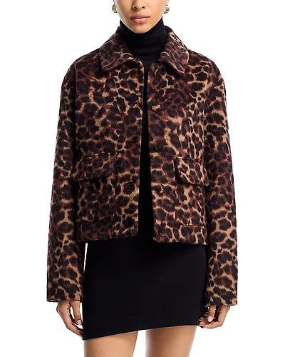 Aqua Leopard Print Jacket - Exclusive