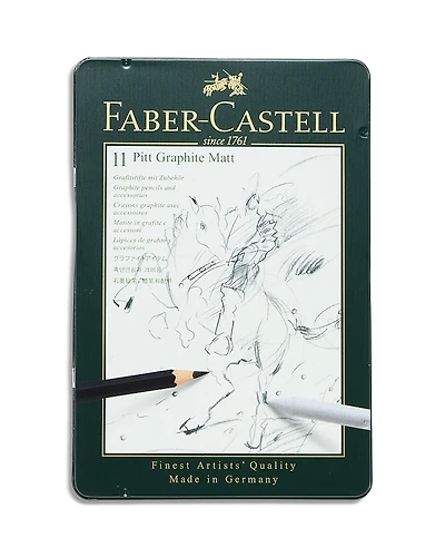 Faber-Castell 11-Piece Graphite Matte Pencils & Tin Set