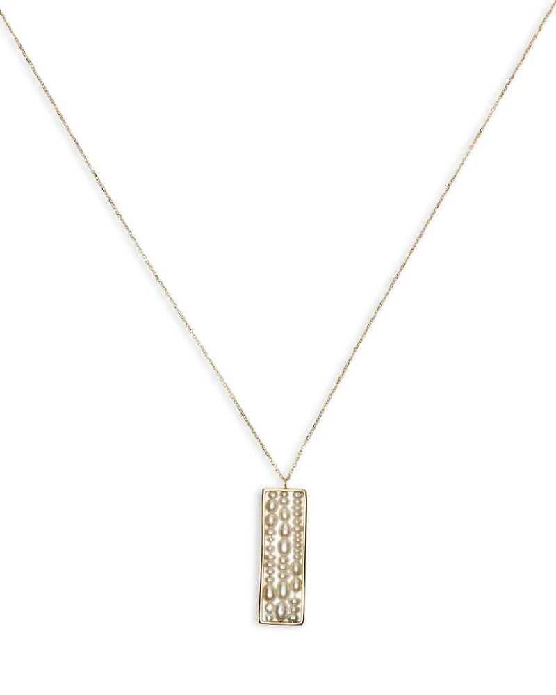 14k Yellow Gold Gender Cultured Freshwater Pearl Pendant Necklace, 18"