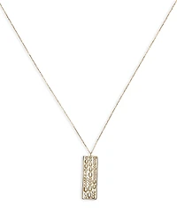 Wwake 14k Yellow Gold Gender Cultured Freshwater Pearl Rectangle Pendant Necklace, 18