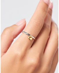 Leia Two Tone Brass Gold Heart Ring