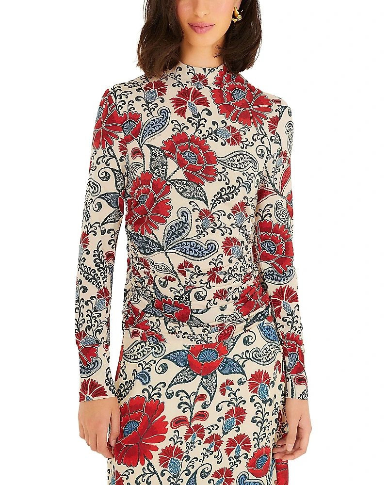 Farm Rio Francesca Sand Jersey Blouse