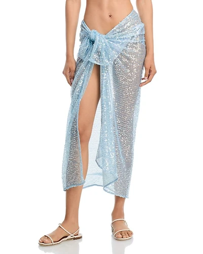Sequin Mesh Sarong Swim Cover-Up