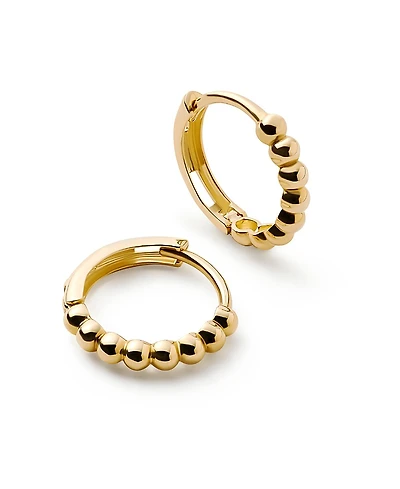 Ana Luisa Solid Yellow Gold Bead Hoops Small Earrings
