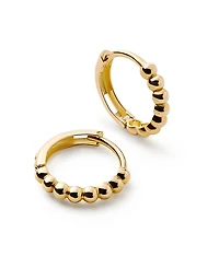 Ana Luisa Solid Yellow Gold Bead Hoops Small Earrings