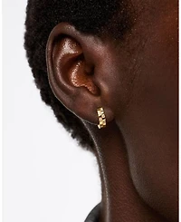 Brass and Cubic Zirconia Eden Mini Gold Huggie Earrings