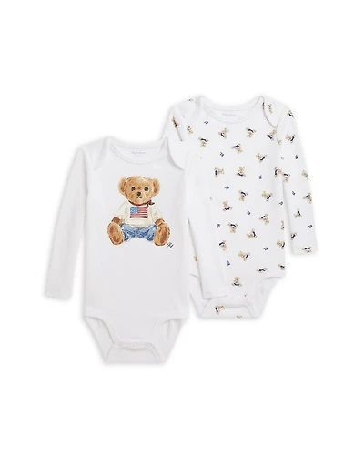 Polo Bear Cotton Bodysuit, Pack of 2 - Baby