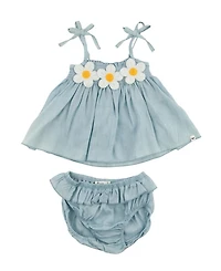 Girls' Gidget Lyocell Denim Sunsuit and Bloomers Set - Baby, Little Kid