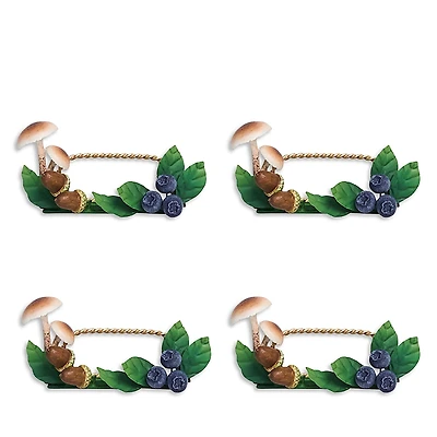 Juliska Forest Walk Mushroom & Acorn Place Card Holders, Set of 4