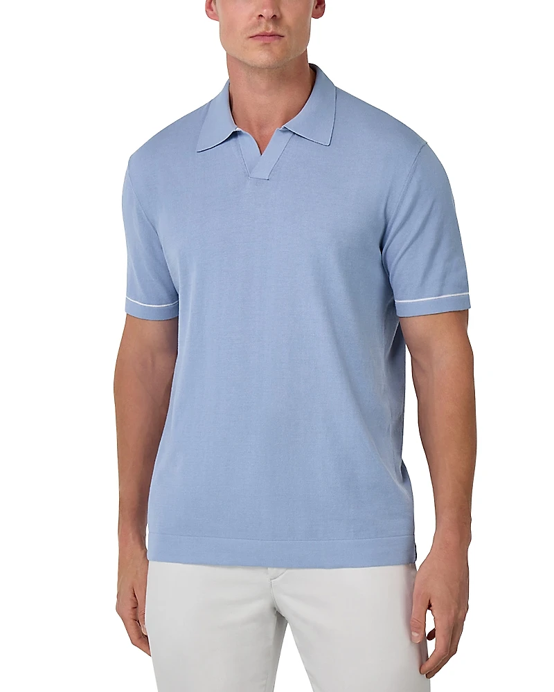 Boggi Milano Cotton Crepe Knit Polo Shirt