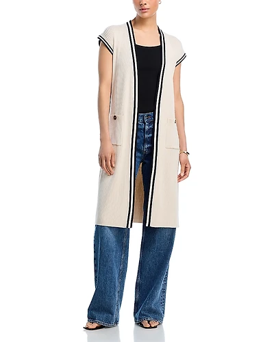 T Tahari Rib Knit Extended Sleeve Cardigan