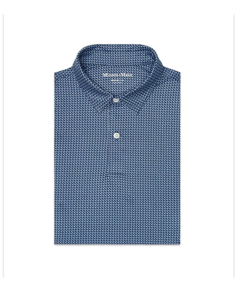 Halyard Short Sleeve Polo Navy Geo Twill