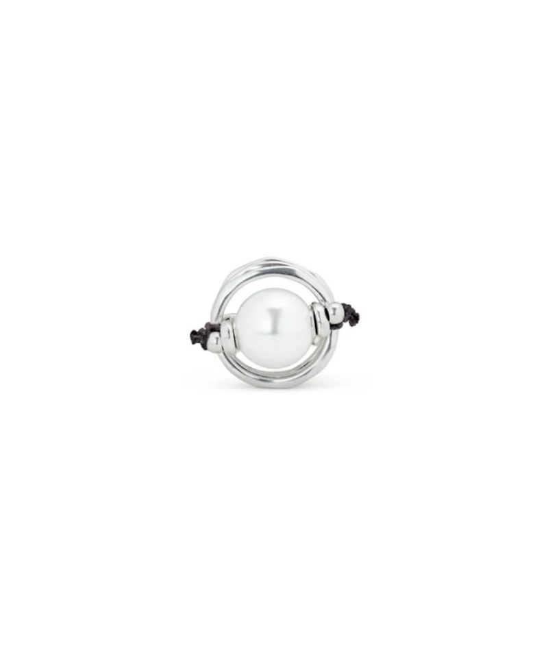 Sterling Silver-Plated Ring with Pearl