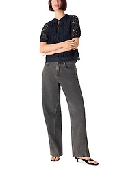 Lace Tie Neck Top