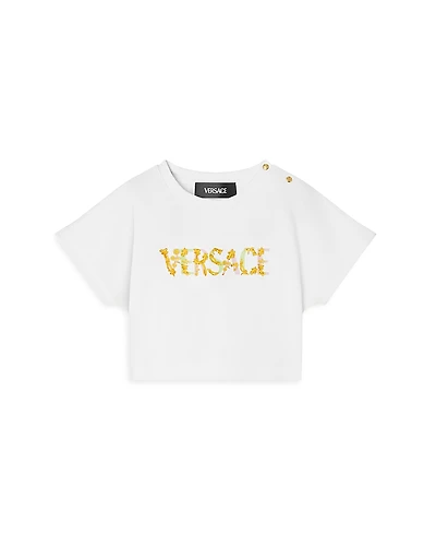 Versace Girls' Barocco Logo Print Tee - Baby, Little Kid