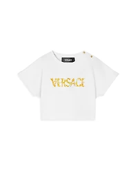 Versace Girls' Barocco Logo Print Tee - Baby, Little Kid
