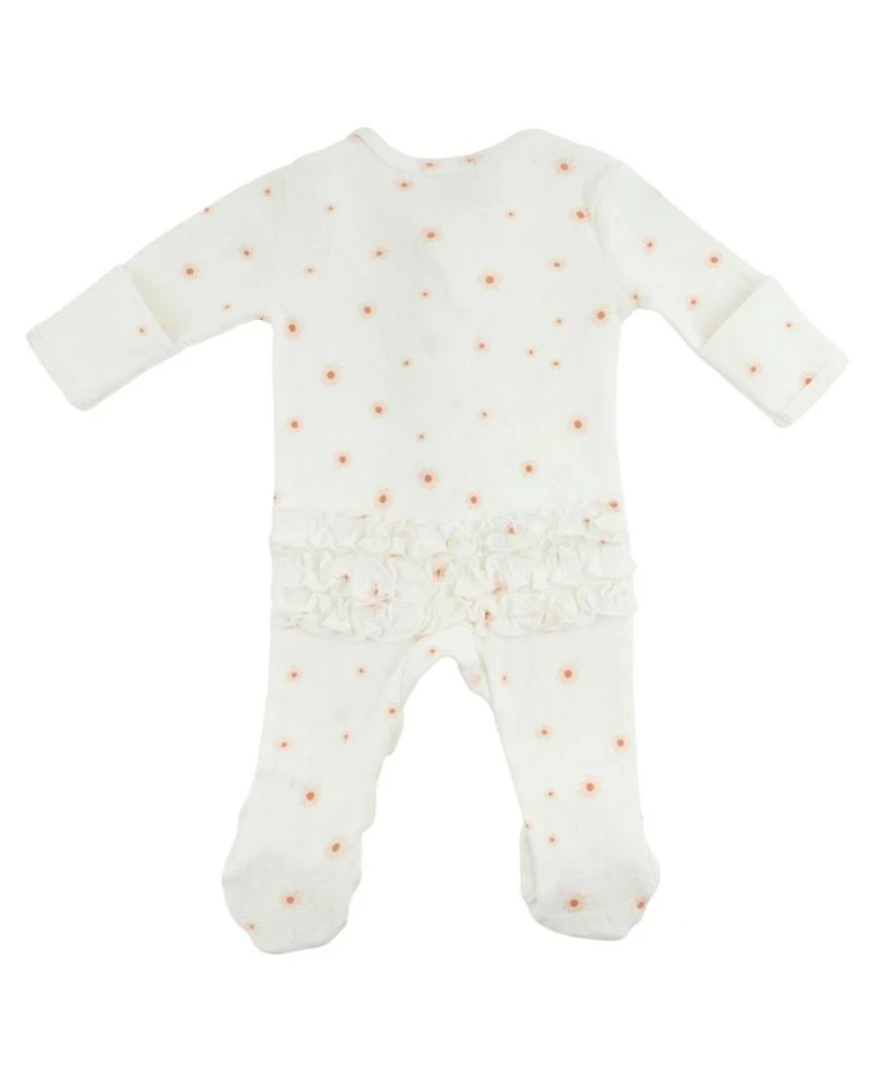 Girls' Zipper Footie - Twinkle Mini Daisies with Ruffles Baby