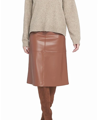 Elle A-Line Faux Leather Skirt
