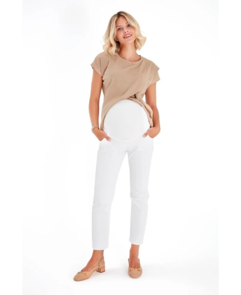 Graceful Non-Denim Foldover Waistband Maternity Pants