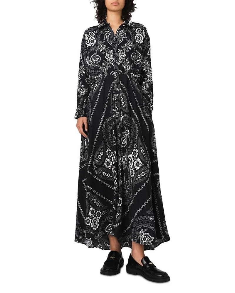 Patterned Flowing Maxi Dress
