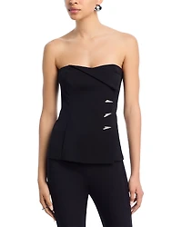 Aqua Strapless Sculptural Button Top - Exclusive