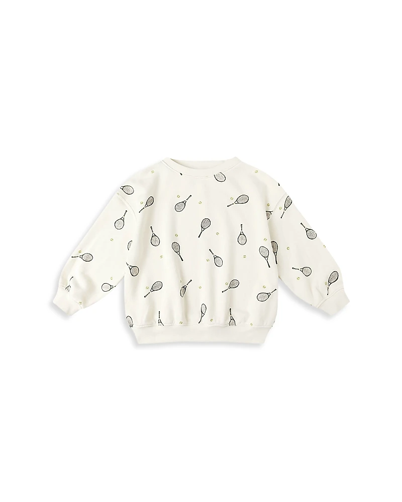 Rylee + Cru Boys' French Terry Relaxed Fit Tennis Print Sweatshirt - Little Kid