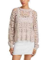 Bella Dahl Crochet Crewneck Sweater