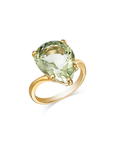 Bloomingdale's Fine Collection Prasiolite Pear Solitaire Ring