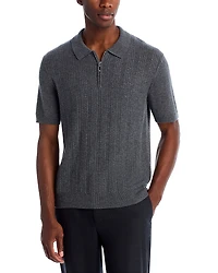 The Men's Store at Bloomingdale's Wool & Cashmere Ribbed Sweater Polo Shirt - Exclusive