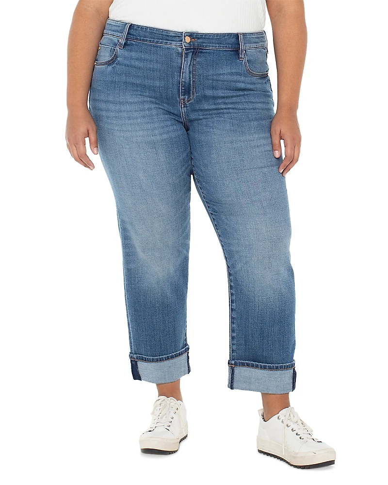Liverpool Los Angeles Plus Marley High Rise Girlfriend Cuffed Jeans