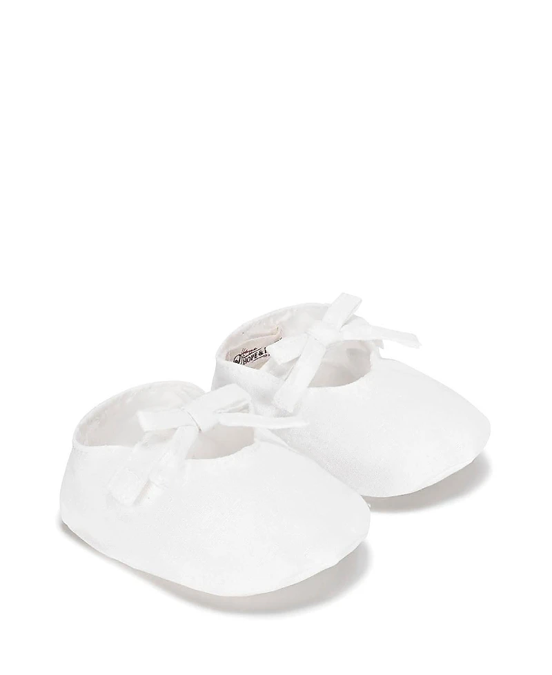 Hope & Henry Unisex Linen Bow Front Soft Shoe - Baby
