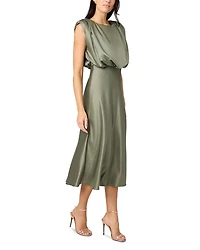 Flora Satin Midi Dress