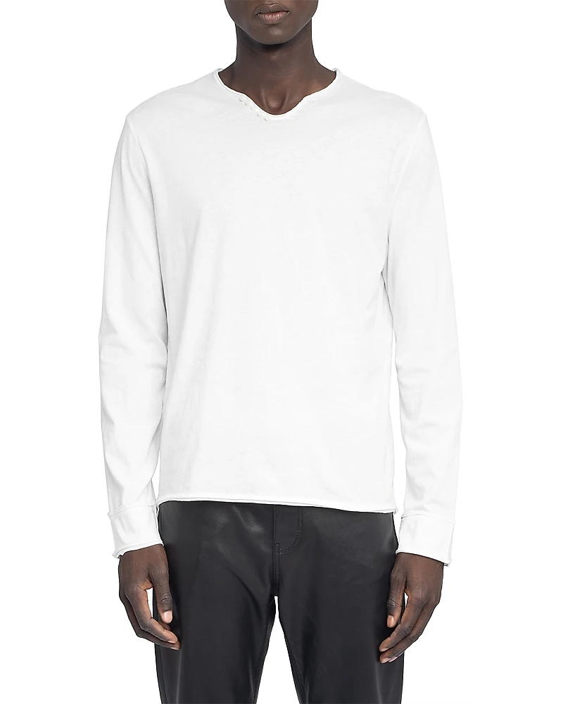 Zadig & Voltaire Monastir Long Sleeve Split Collar Graphic Tee