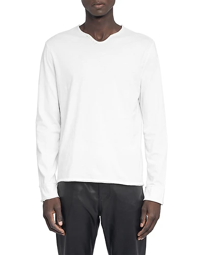 Zadig & Voltaire Monastir Long Sleeve Split Collar Graphic Tee