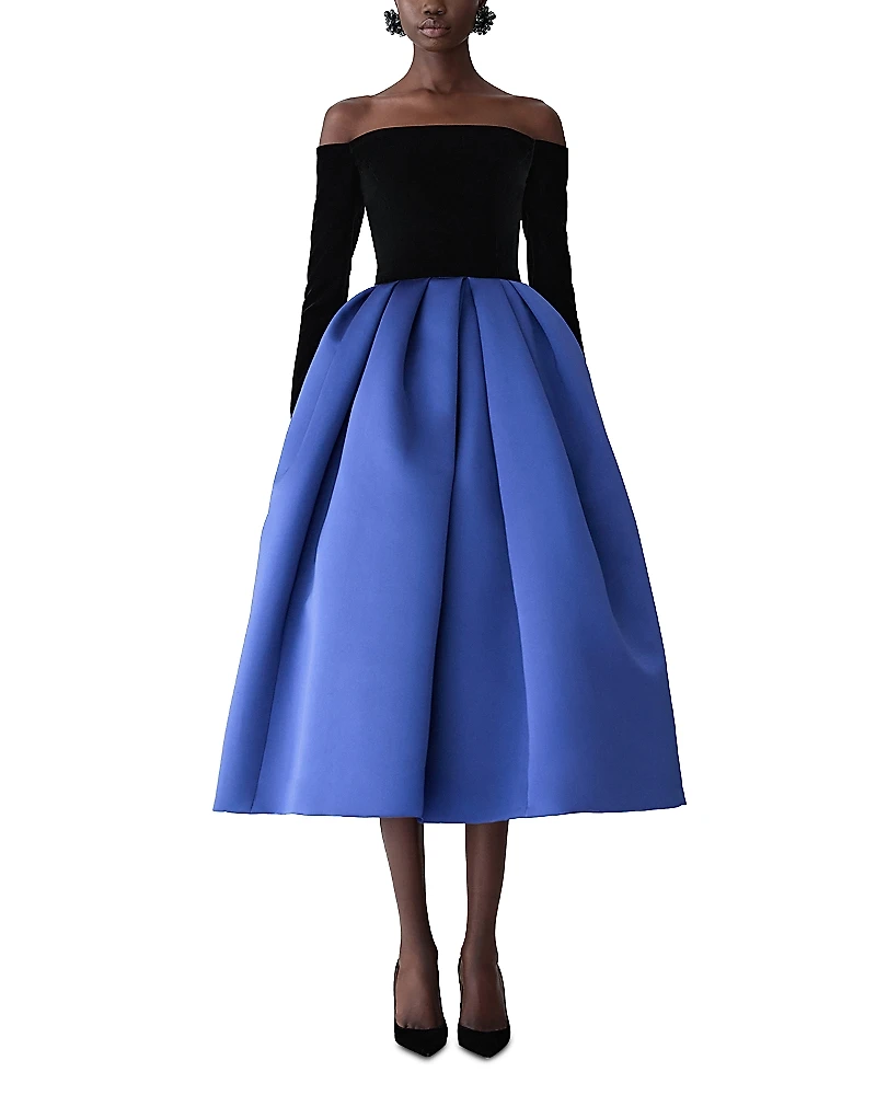 Carolina Herrera Off-the-Shoulder Midi Dress