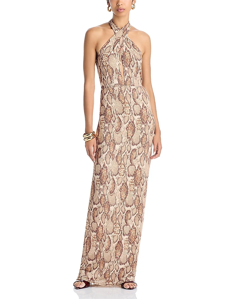 Afrm Genie Halter Maxi Dress