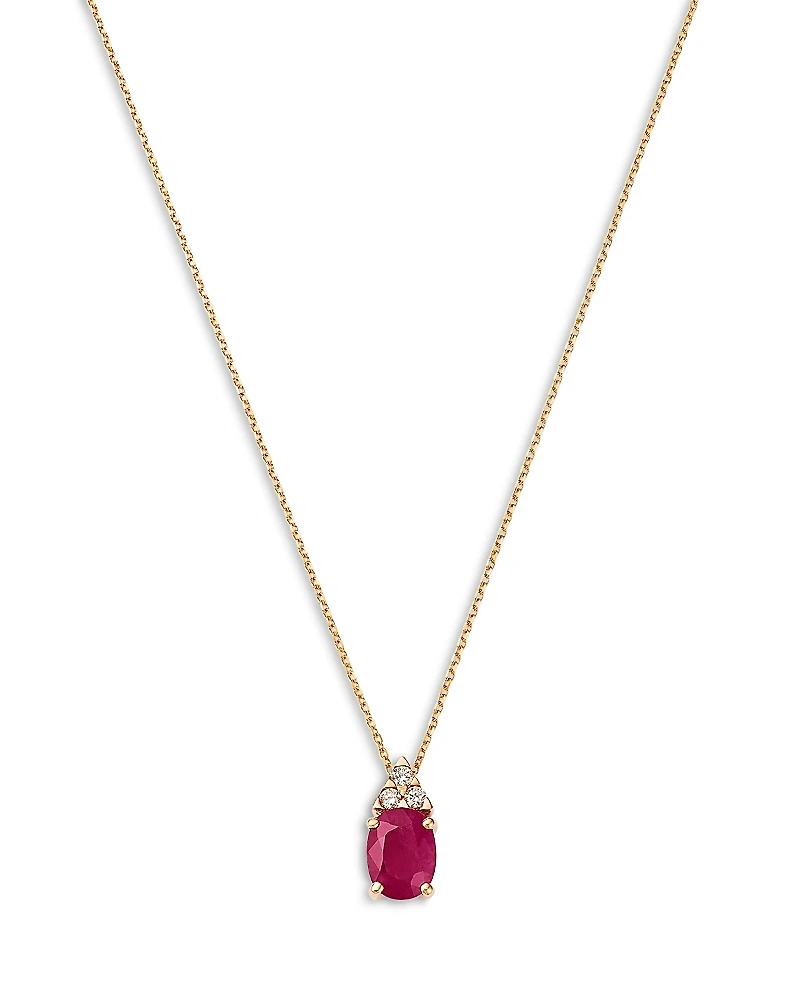 Bloomingdale's Ruby & Diamond Pendant Necklace