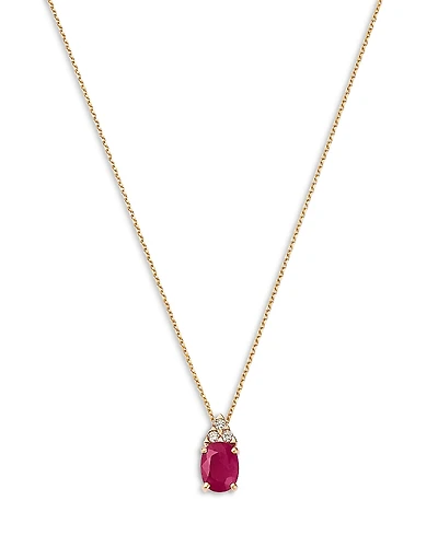 Bloomingdale's Ruby & Diamond Pendant Necklace