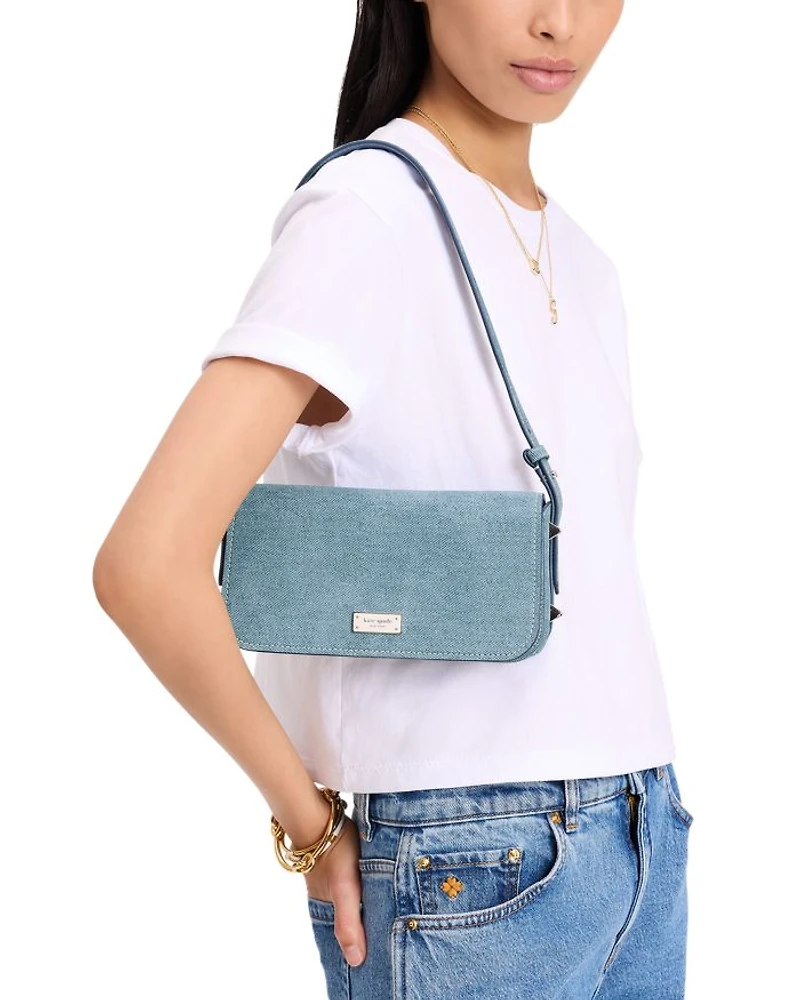 Liv Denim Look Leather Shoulder Bag