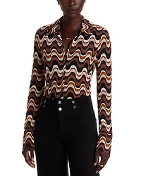Ramy Brook Brandi Wavy Striped Blouse