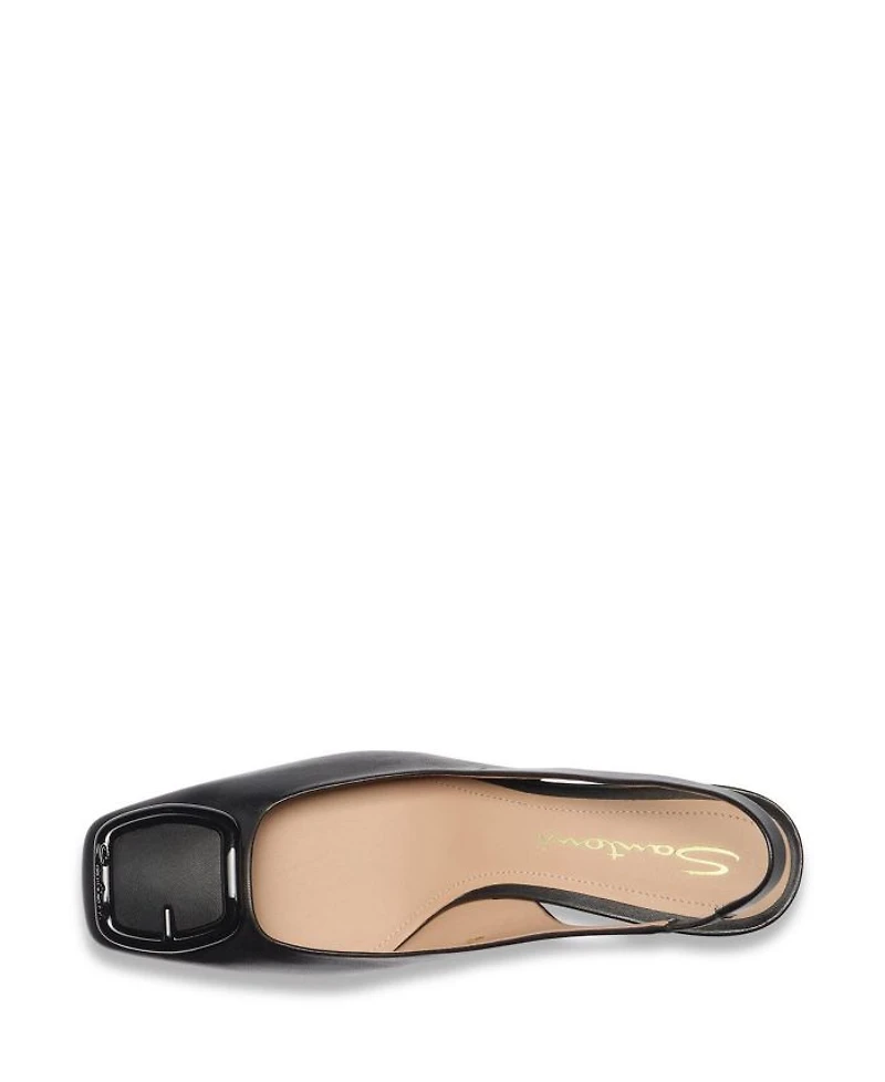 Women's Leather Mid-Heel Slingback
