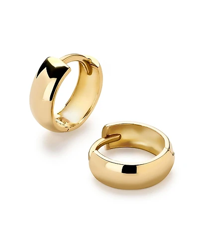 Ana Luisa Solid Yellow Gold Bold Huggie Hoops Earrings